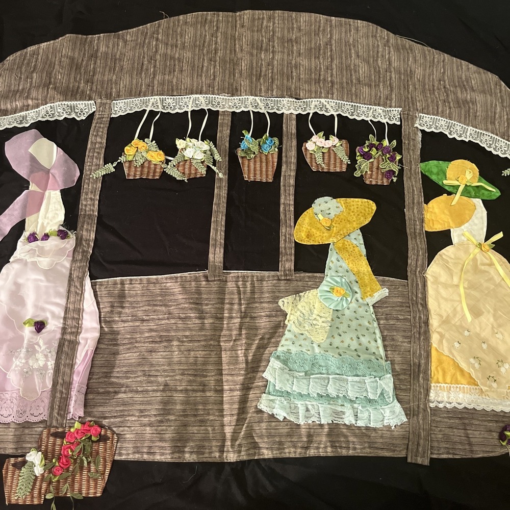 Unfinished Quilt Top Colonial Sun Bonnet Sue Rough Cottage Core Grandma Core